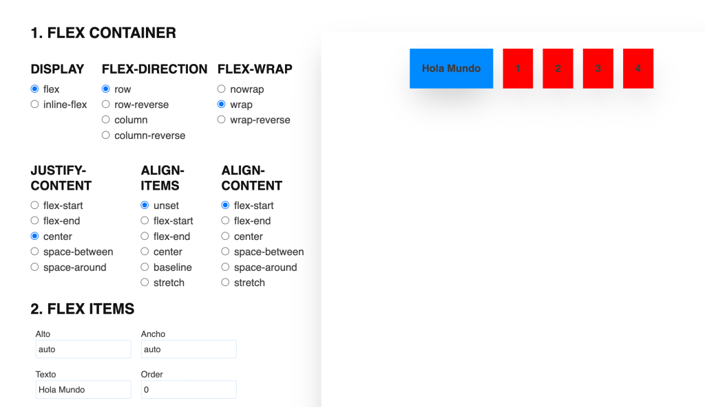 Flexbox Generator -- El blog de Aleare Design